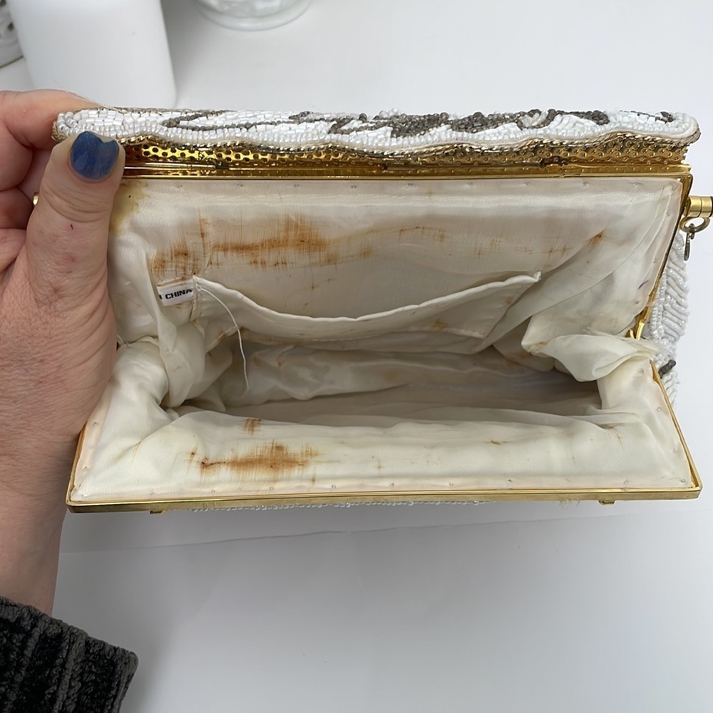 Rare Hand Breaded Vintage Clutch Bag Purse Read - Picture 7 of 16